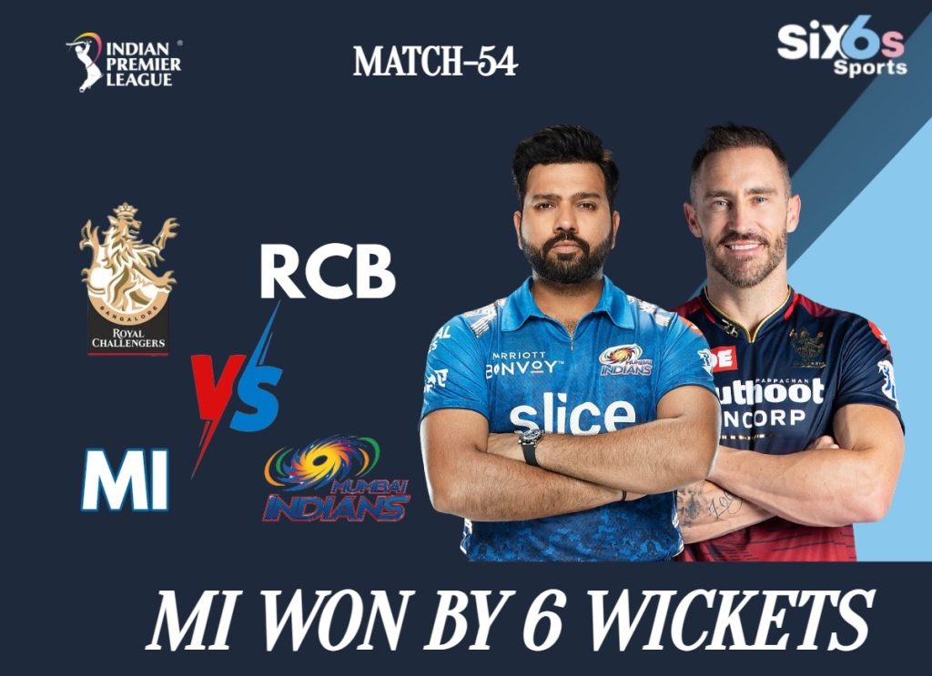 RCB VS MI Six6s