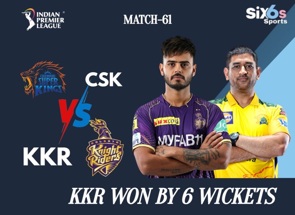 CSK VS KKR sIX6S