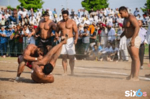 kabaddi player playing in the ground